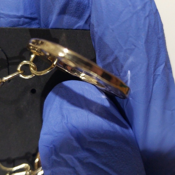 G by Gennaro Gold-Tone Textured Hoop Drop Earrings - Women's Fashion Jewelry - Picture 8 of 9